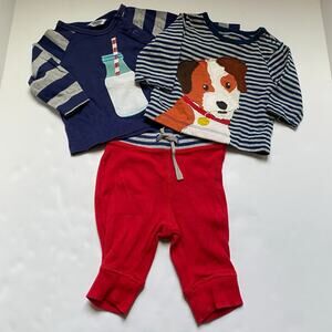 Baby Boden Dog & Milk Long Sleeve Shirts & Matching Red Pants